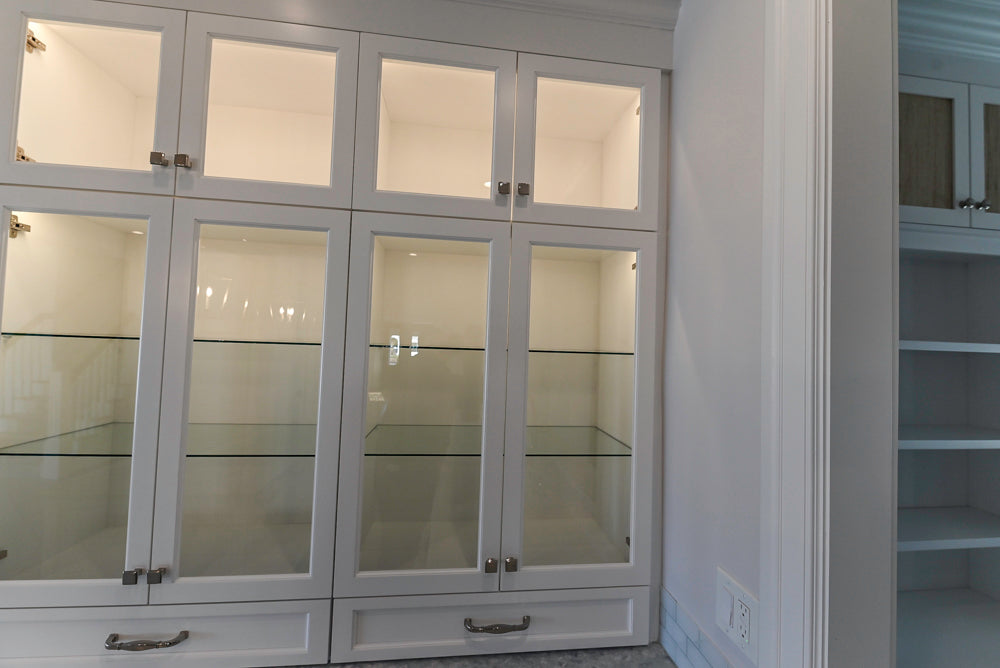 Gemcraft Traditional White Double Island Kitchen with Marble Countertops