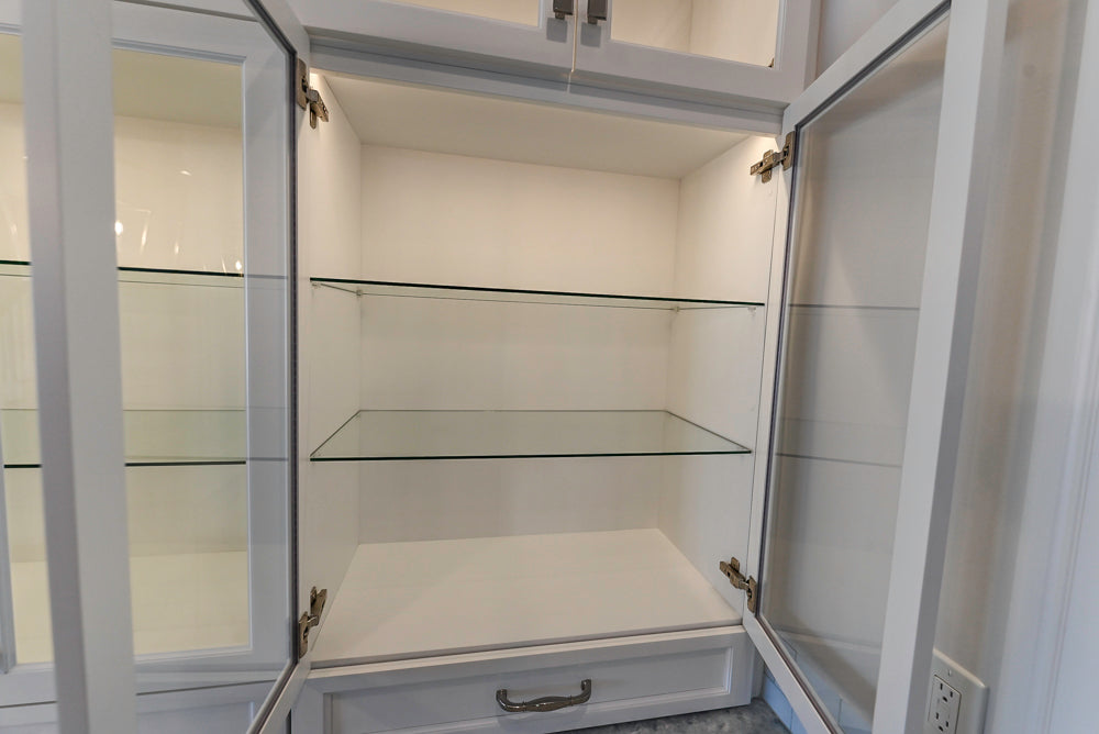 Gemcraft Traditional White Double Island Kitchen with Marble Countertops