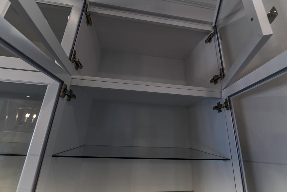 Gemcraft Traditional White Double Island Kitchen with Marble Countertops