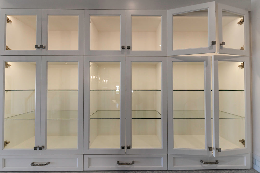 Gemcraft Traditional White Double Island Kitchen with Marble Countertops