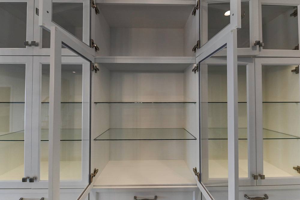 Gemcraft Traditional White Double Island Kitchen with Marble Countertops