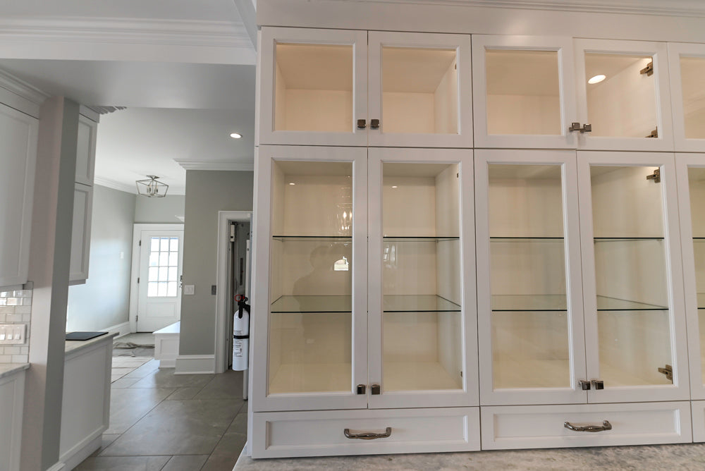 Gemcraft Traditional White Double Island Kitchen with Marble Countertops