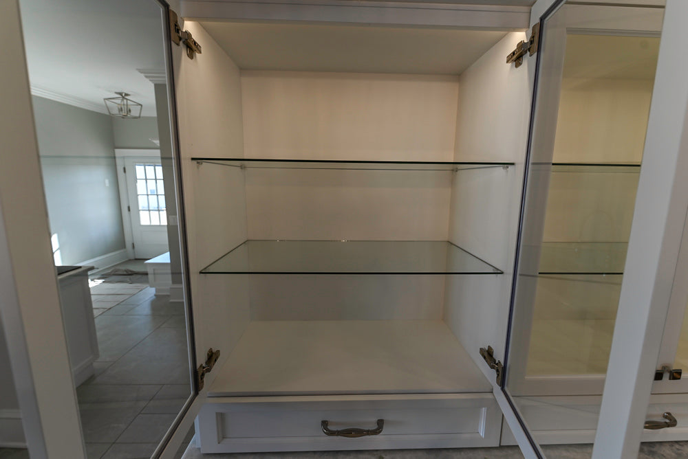 Gemcraft Traditional White Double Island Kitchen with Marble Countertops