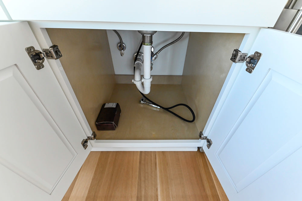 Traditional White Wet Bar with Granite Countertops and Beverage Center