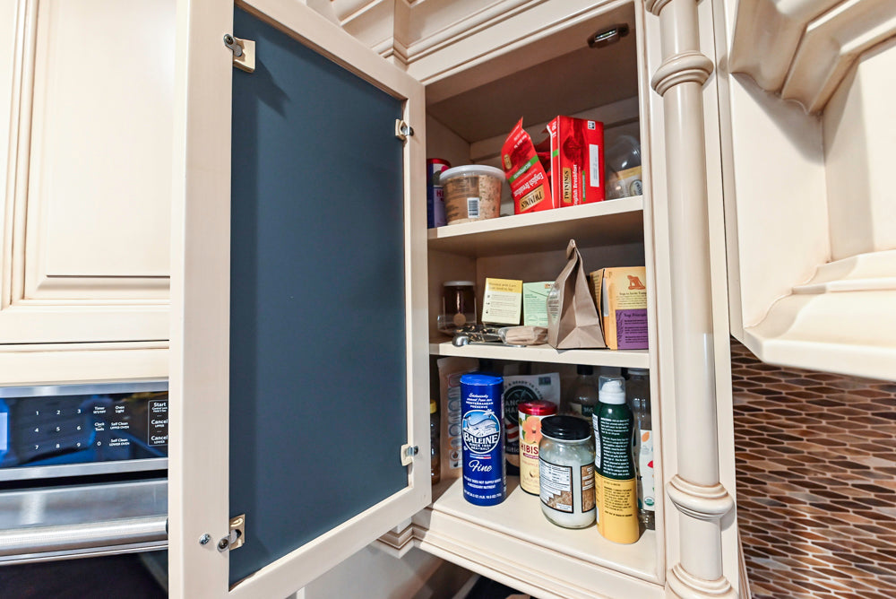 Salerno Traditional Cream Kitchen with Island, Desk Area and Appliances