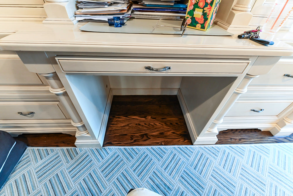 Salerno Traditional Cream Kitchen with Island, Desk Area and Appliances