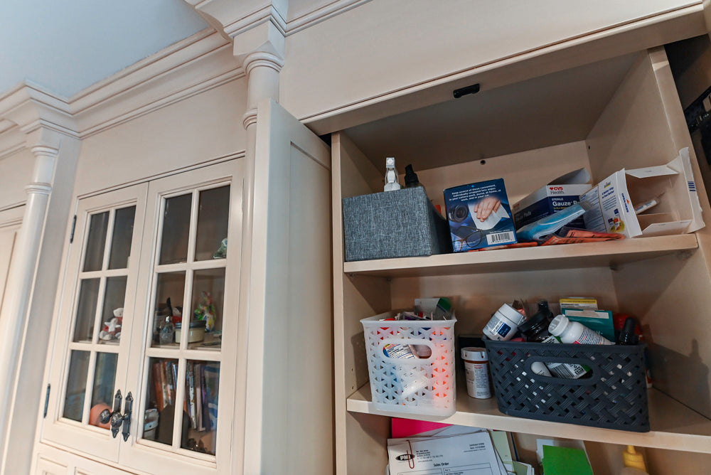 Salerno Traditional Cream Kitchen with Island, Desk Area and Appliances