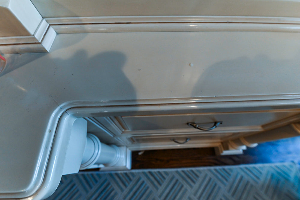 Salerno Traditional Cream Kitchen with Island, Desk Area and Appliances