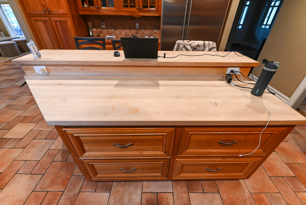 Traditional Wooden Kitchen with Island and Appliances featuring 48" Viking Range