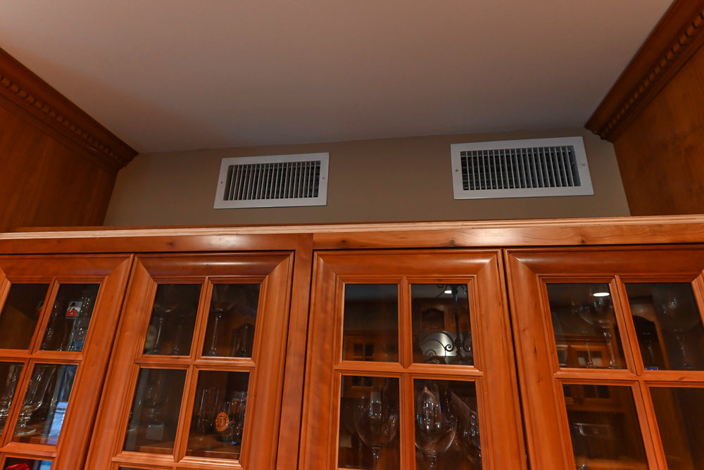 Traditional Wooden Kitchen with Island and Appliances featuring 48" Viking Range