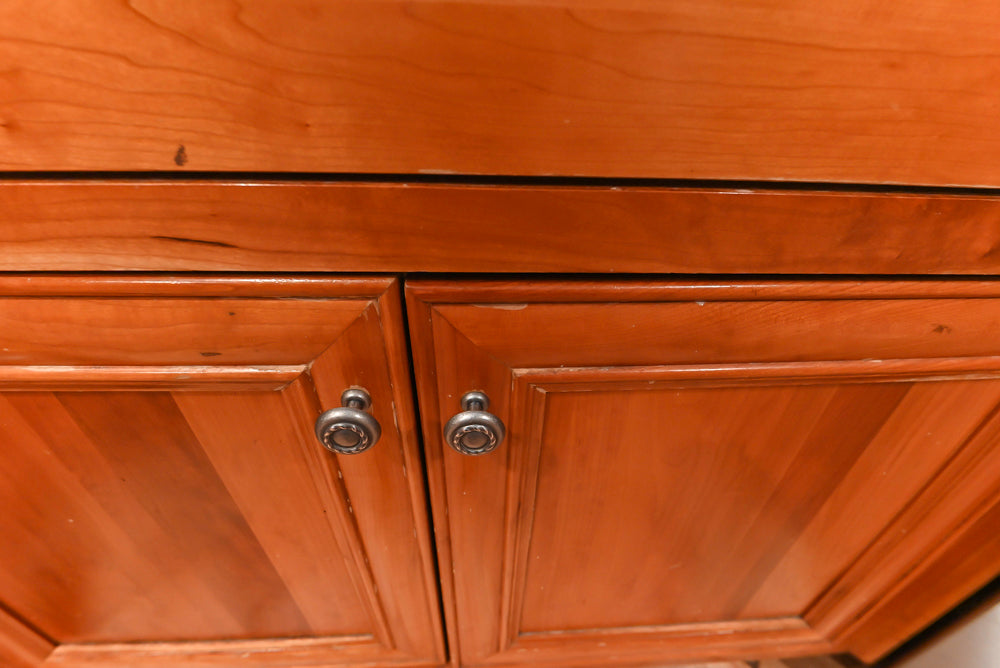 Traditional Wooden Kitchen with Island and Appliances featuring 48" Viking Range