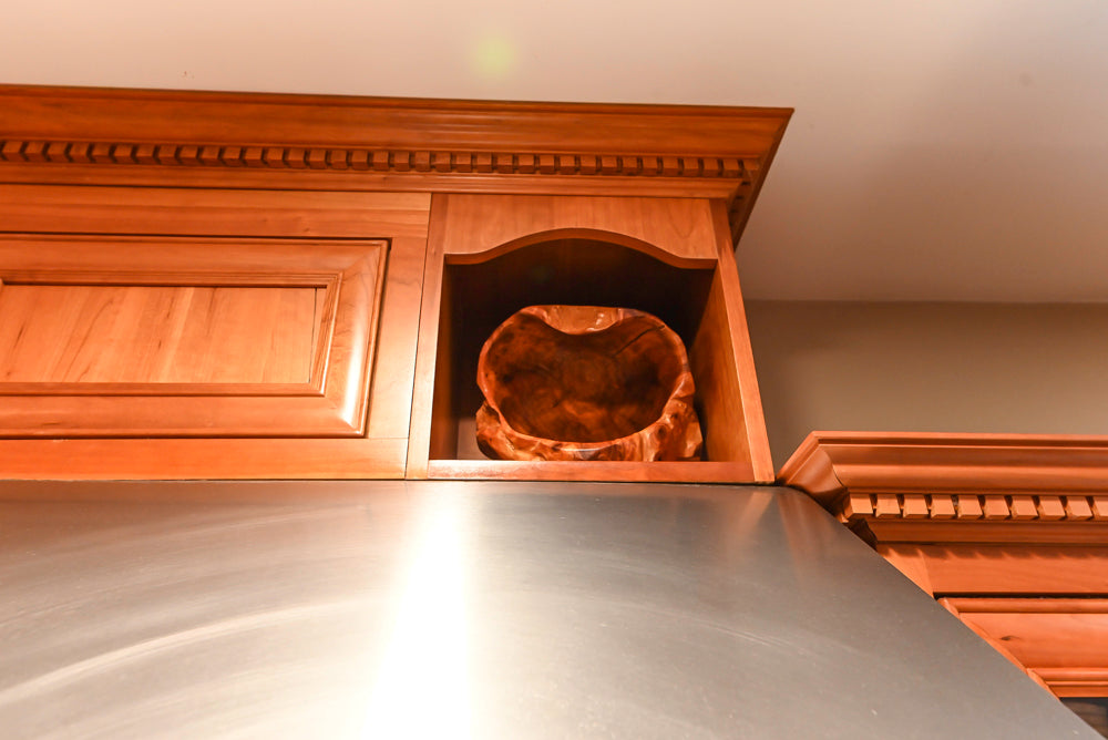 Traditional Wooden Kitchen with Island and Appliances featuring 48" Viking Range