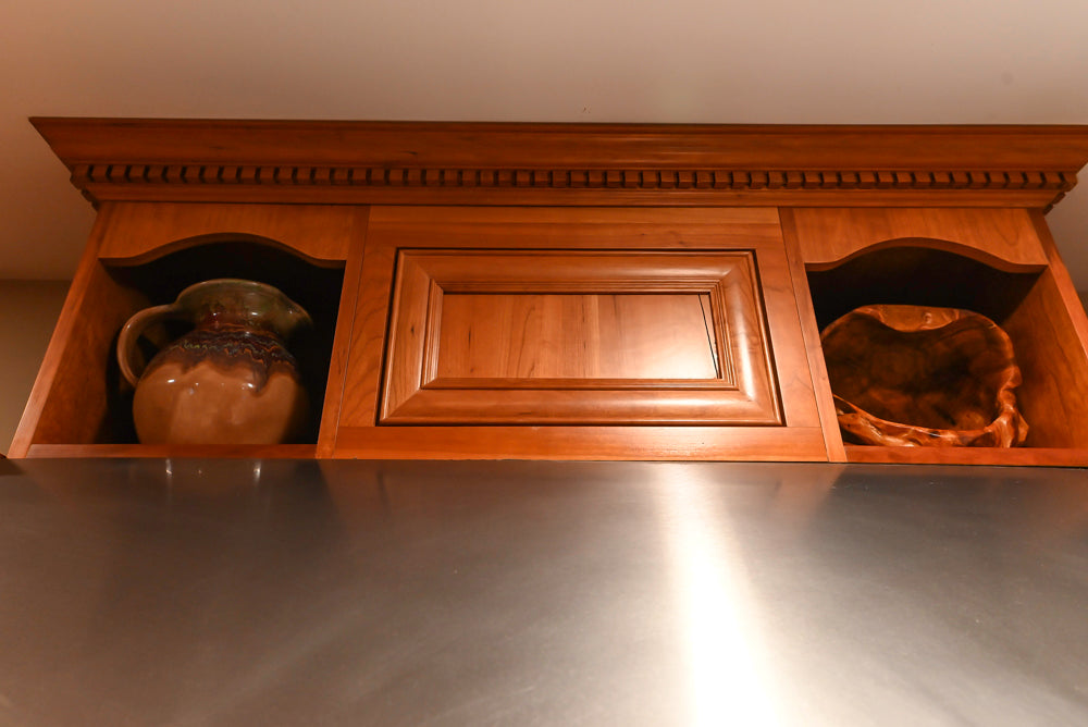 Traditional Wooden Kitchen with Island and Appliances featuring 48" Viking Range