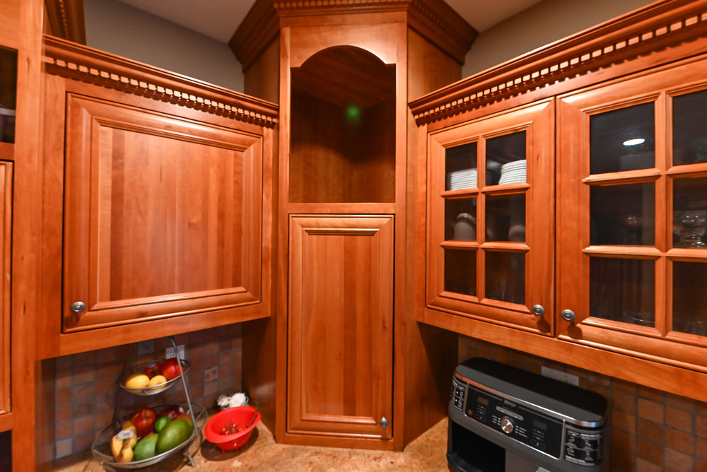 Traditional Wooden Kitchen with Island and Appliances featuring 48" Viking Range