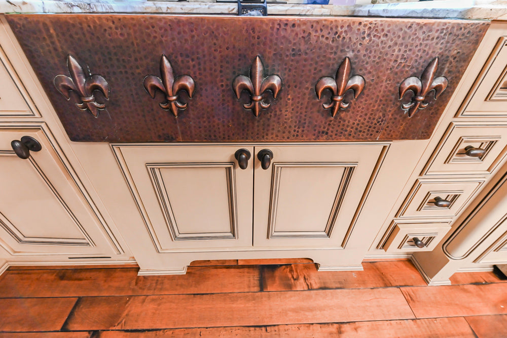 Traditional Creamy Brown Kitchen with Island, Marble Countertops and Appliances