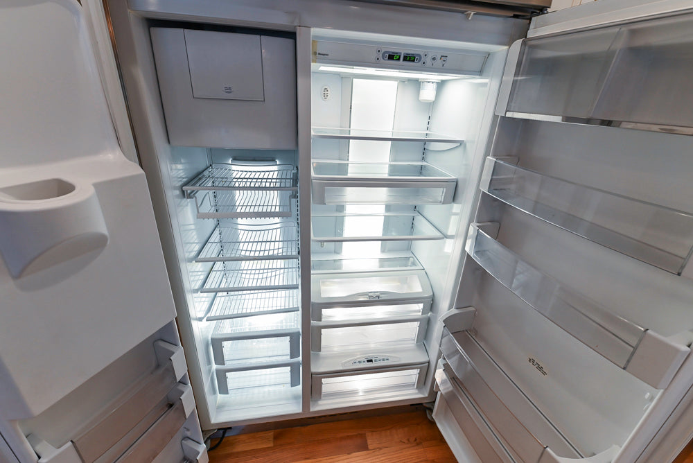 Traditional Cream Kitchen with Island, Granite Countertops & 48" Thermador Range