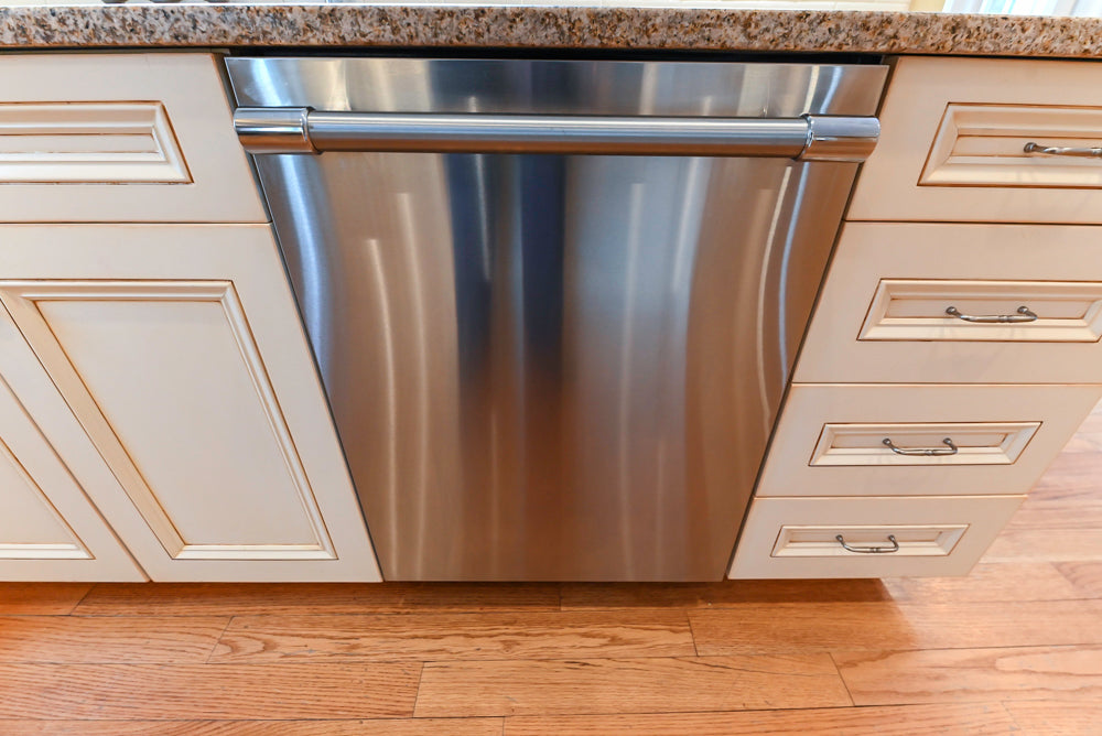 Traditional Cream Kitchen with Island, Granite Countertops & 48" Thermador Range
