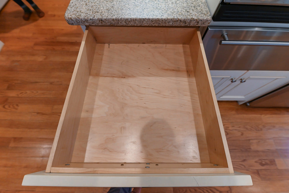 Traditional Cream Kitchen with Island, Granite Countertops & 48" Thermador Range