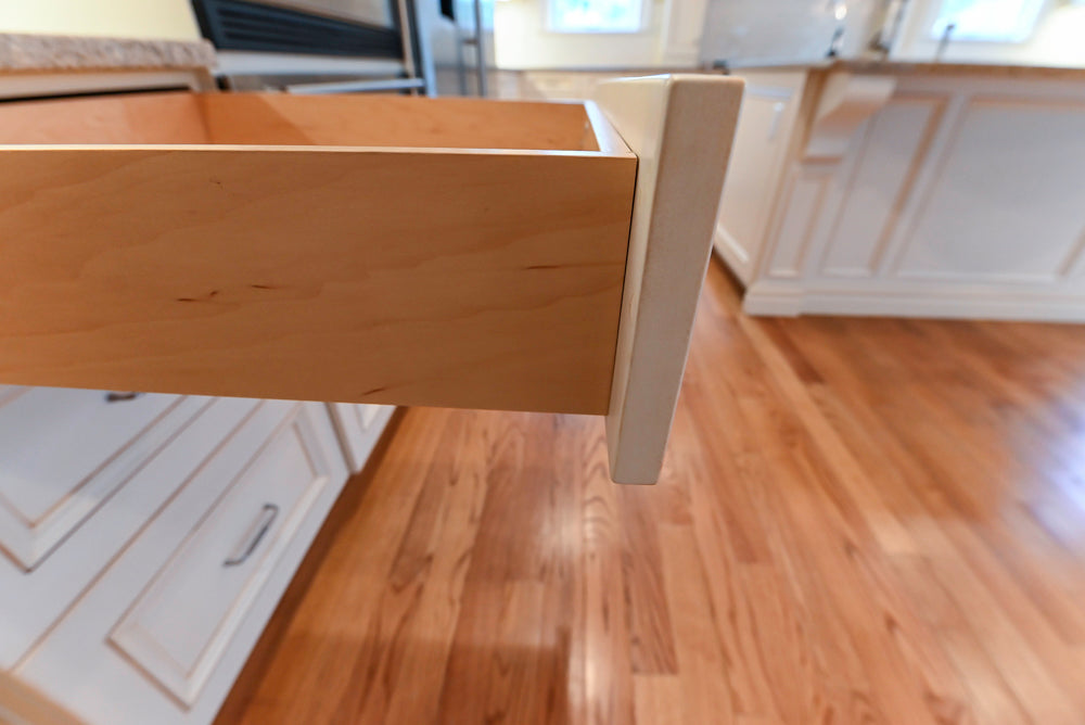 Traditional Cream Kitchen with Island, Granite Countertops & 48" Thermador Range