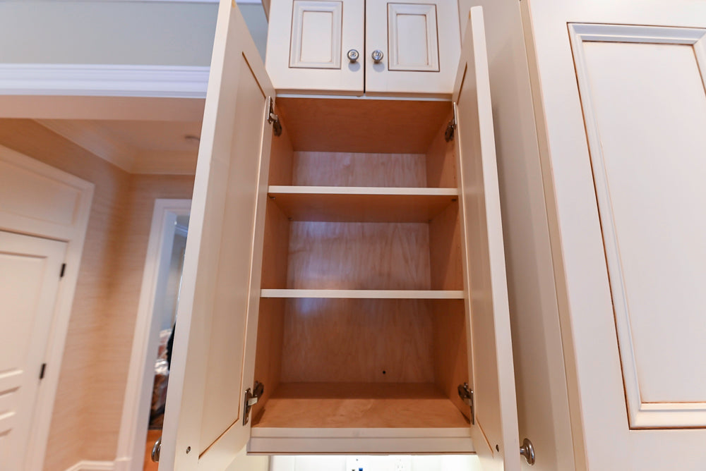 Traditional Cream Kitchen with Island, Granite Countertops & 48" Thermador Range