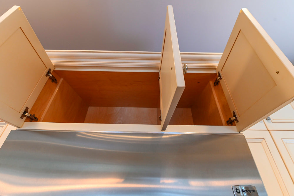 Traditional Cream Kitchen with Island, Granite Countertops & 48" Thermador Range