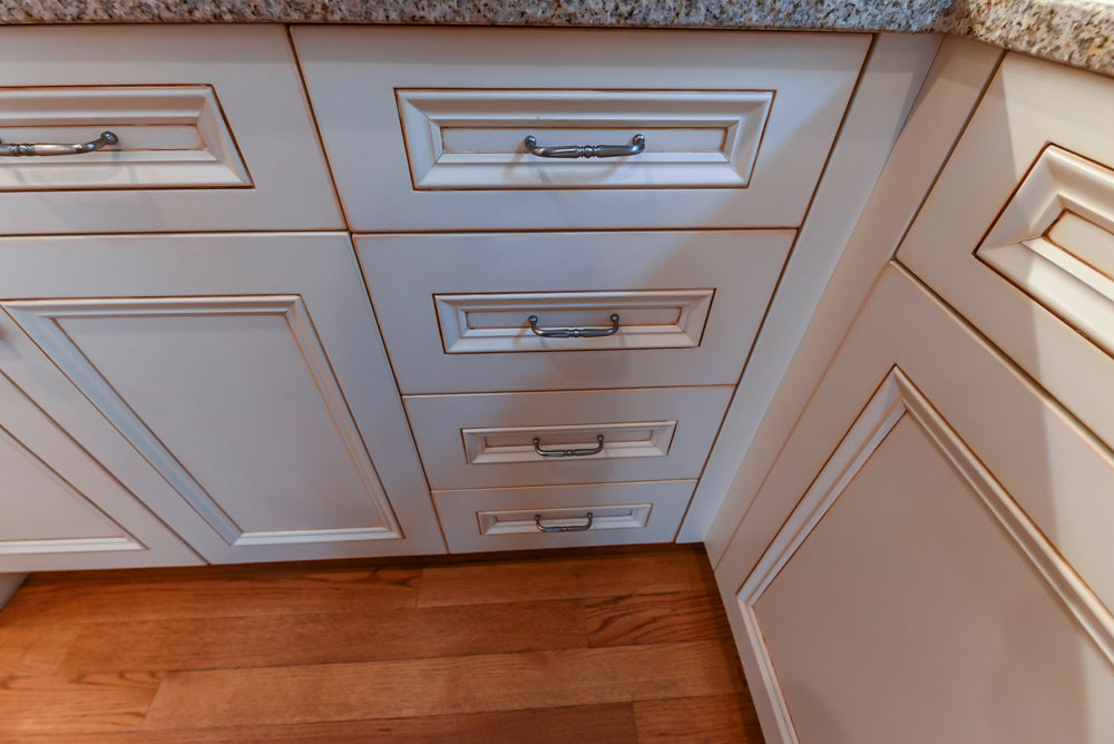 Traditional Cream Kitchen with Island, Granite Countertops & 48" Thermador Range