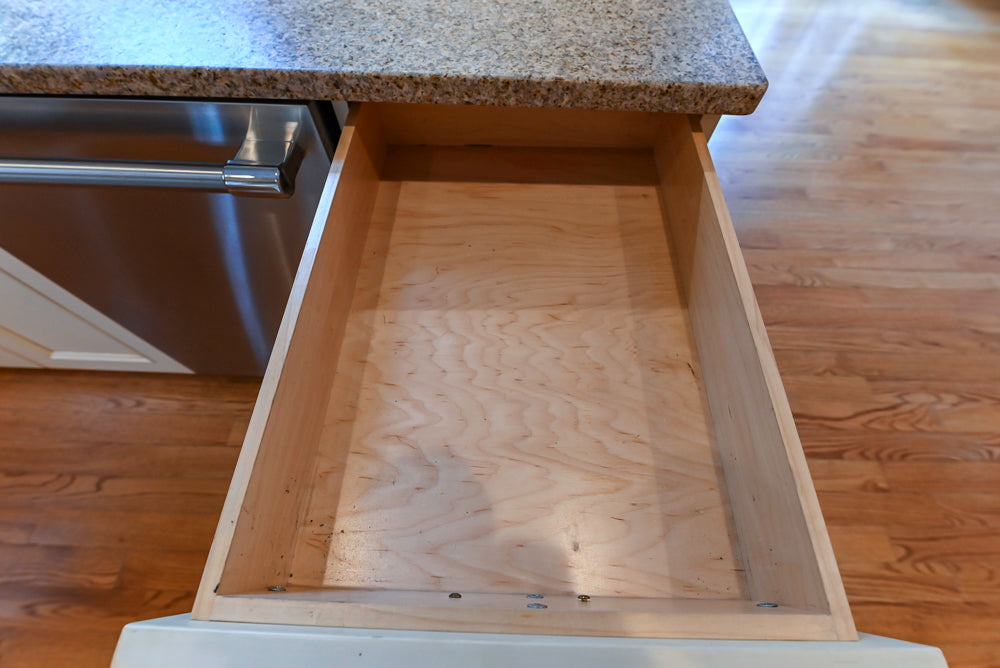 Traditional Cream Kitchen with Island, Granite Countertops & 48" Thermador Range