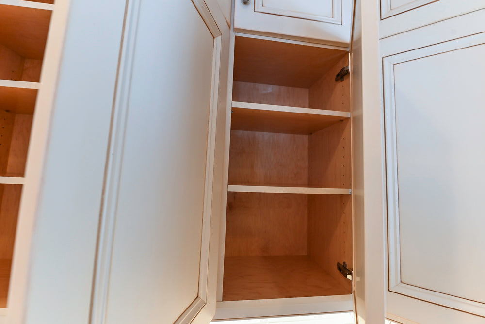 Traditional Cream Kitchen with Island, Granite Countertops & 48" Thermador Range