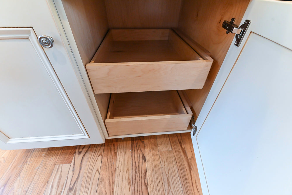 Traditional Cream Kitchen with Island, Granite Countertops & 48" Thermador Range
