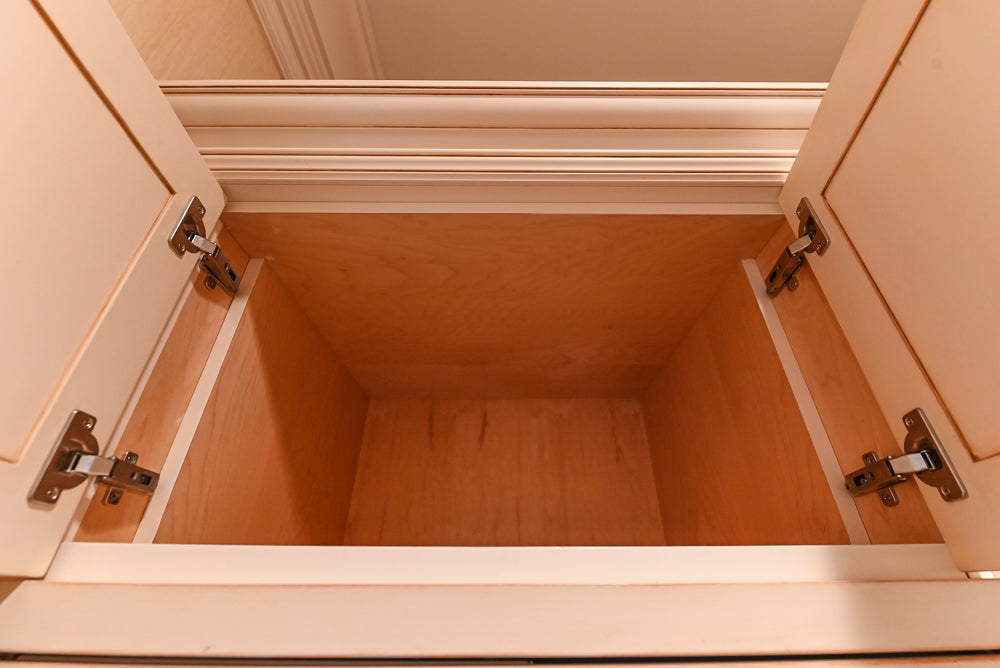 Traditional Cream Butler's Pantry with Sub-Zero Tall Wine Cooler