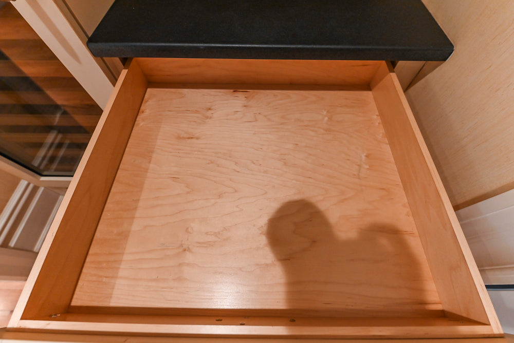 Traditional Cream Butler's Pantry with Sub-Zero Tall Wine Cooler