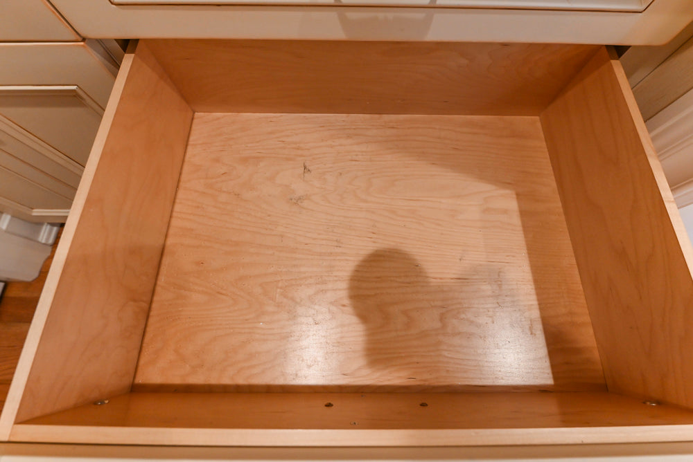 Traditional Cream Butler's Pantry with Sub-Zero Tall Wine Cooler