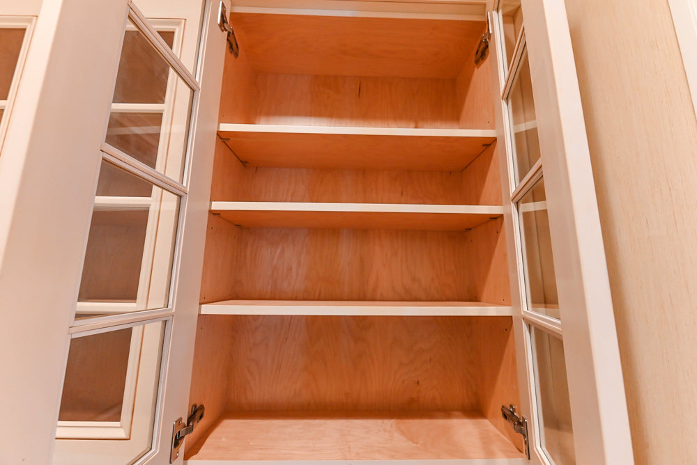 Traditional Cream Butler's Pantry with Sub-Zero Tall Wine Cooler