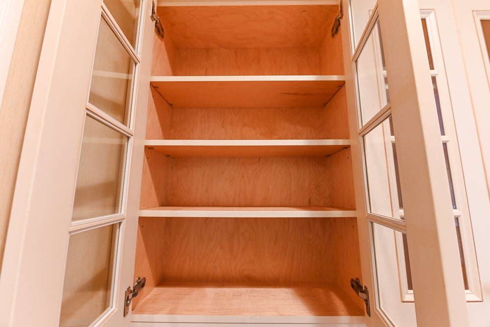 Traditional Cream Butler's Pantry with Sub-Zero Tall Wine Cooler