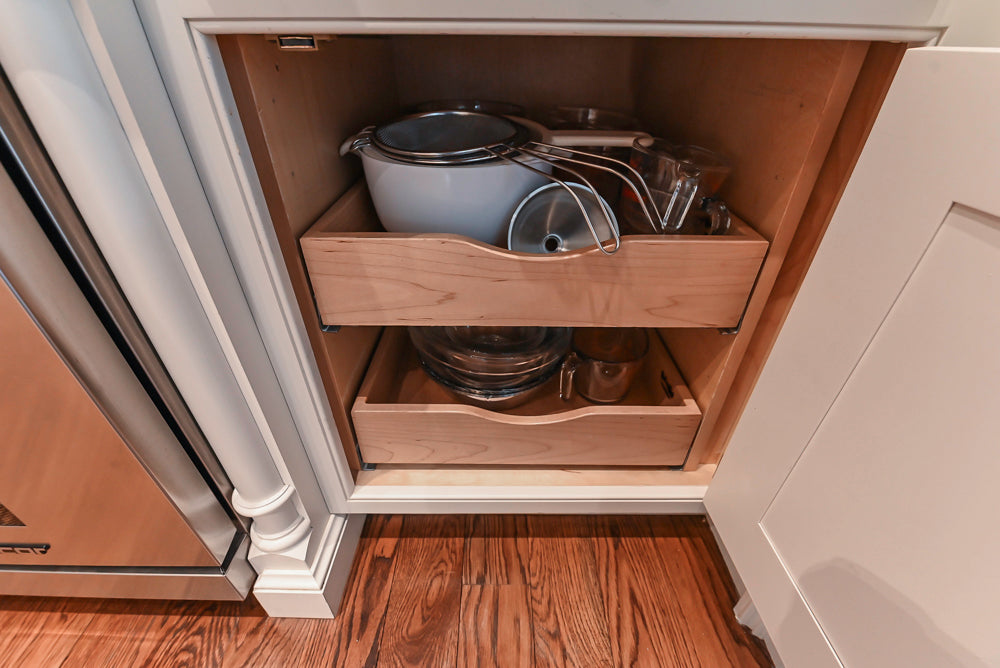 Quakermaid Traditional White Kitchen with Marble Countertops and Luxe Appliances