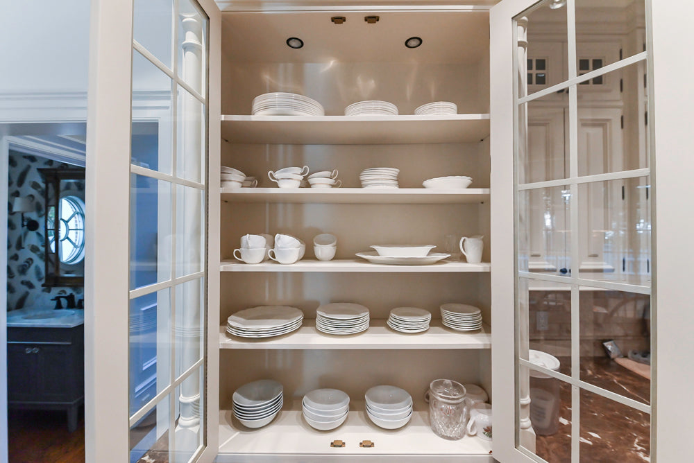 Quakermaid Traditional White Kitchen with Marble Countertops and Luxe Appliances