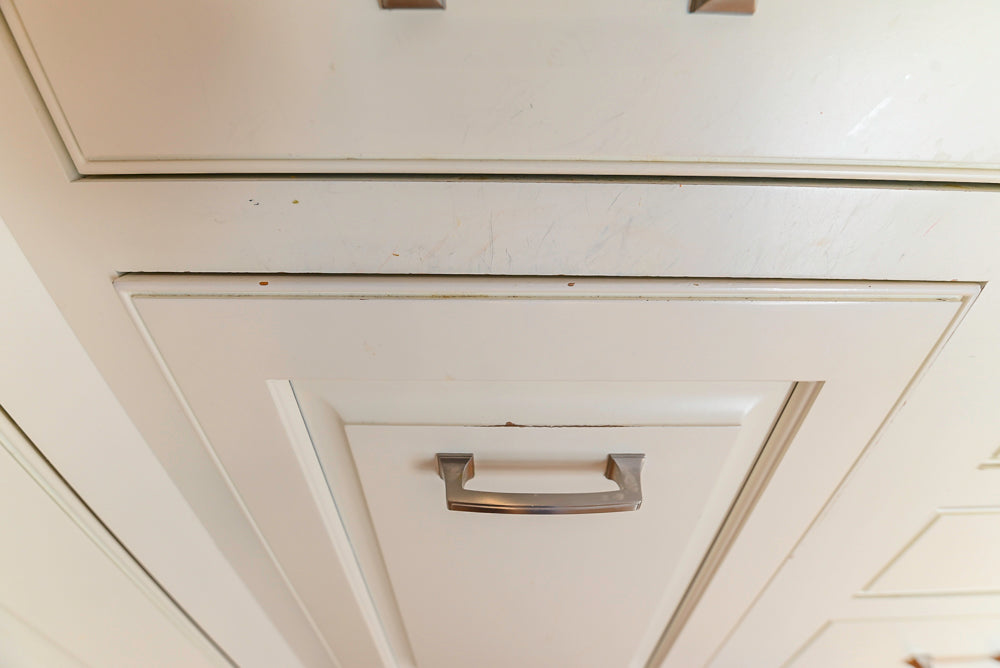 Traditional Light Cream Kitchen with Island, Granite Countertops and Appliances