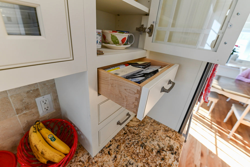 Traditional Light Cream Kitchen with Island, Granite Countertops and Appliances
