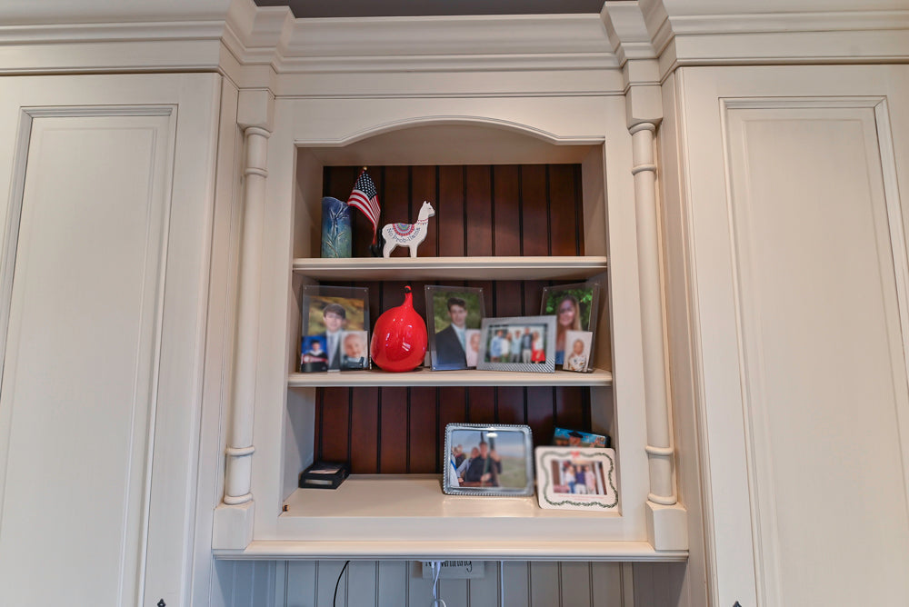 Wood-Mode Traditional Light Cream Kitchen with Marble Countertops and Wolf Range