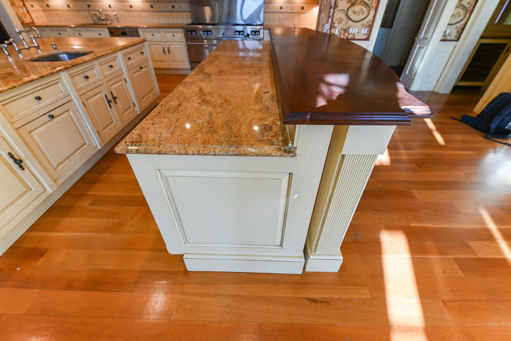 Christopher Peacock Traditional Cream Kitchen with Double Island, Granite Countertops & Appliances