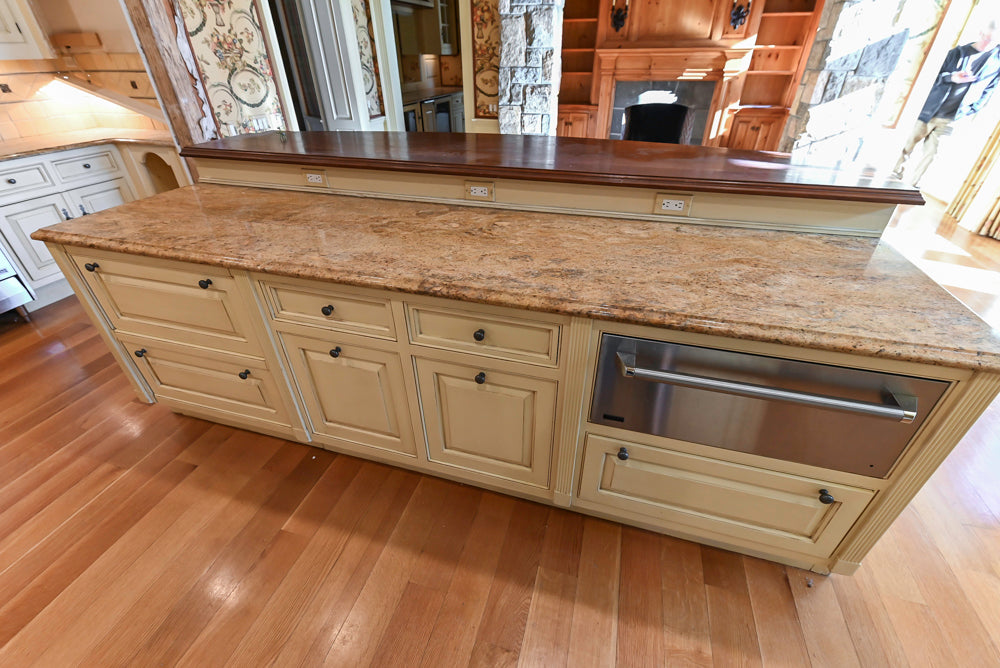 Christopher Peacock Traditional Cream Kitchen with Double Island, Granite Countertops & Appliances
