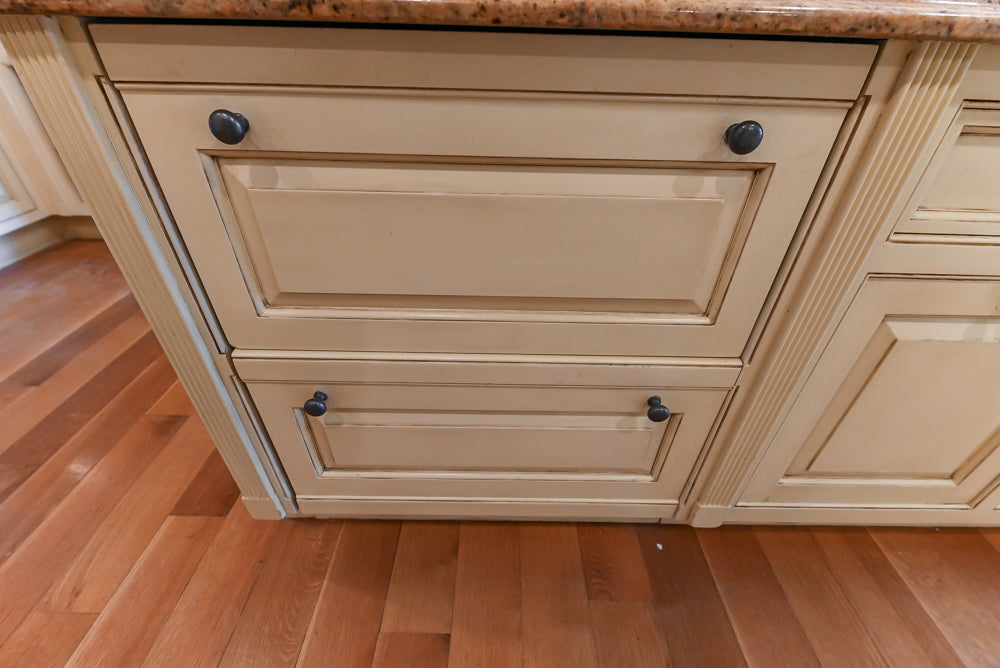 Christopher Peacock Traditional Cream Kitchen with Double Island, Granite Countertops & Appliances