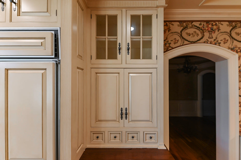 Christopher Peacock Traditional Cream Kitchen with Double Island, Granite Countertops & Appliances