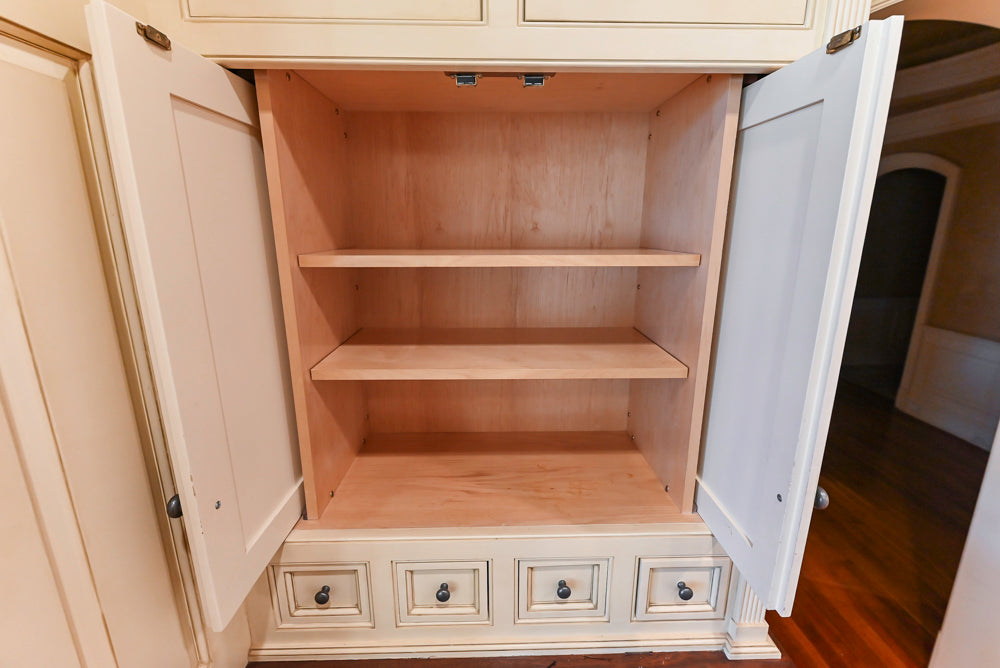 Christopher Peacock Traditional Cream Kitchen with Double Island, Granite Countertops & Appliances