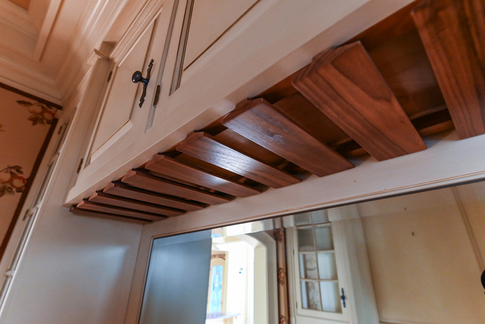 Christopher Peacock Traditional Cream Butler's Pantry with Granite Countertops & Sub-Zero Wine Coolers