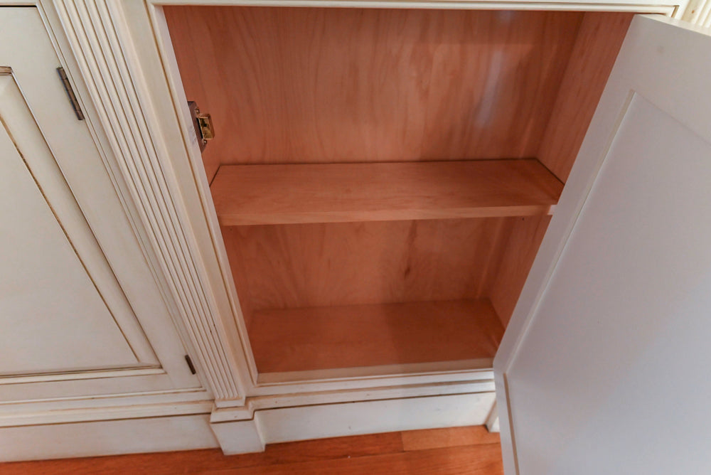 Christopher Peacock Traditional Cream Butler's Pantry with Granite Countertops & Sub-Zero Wine Coolers