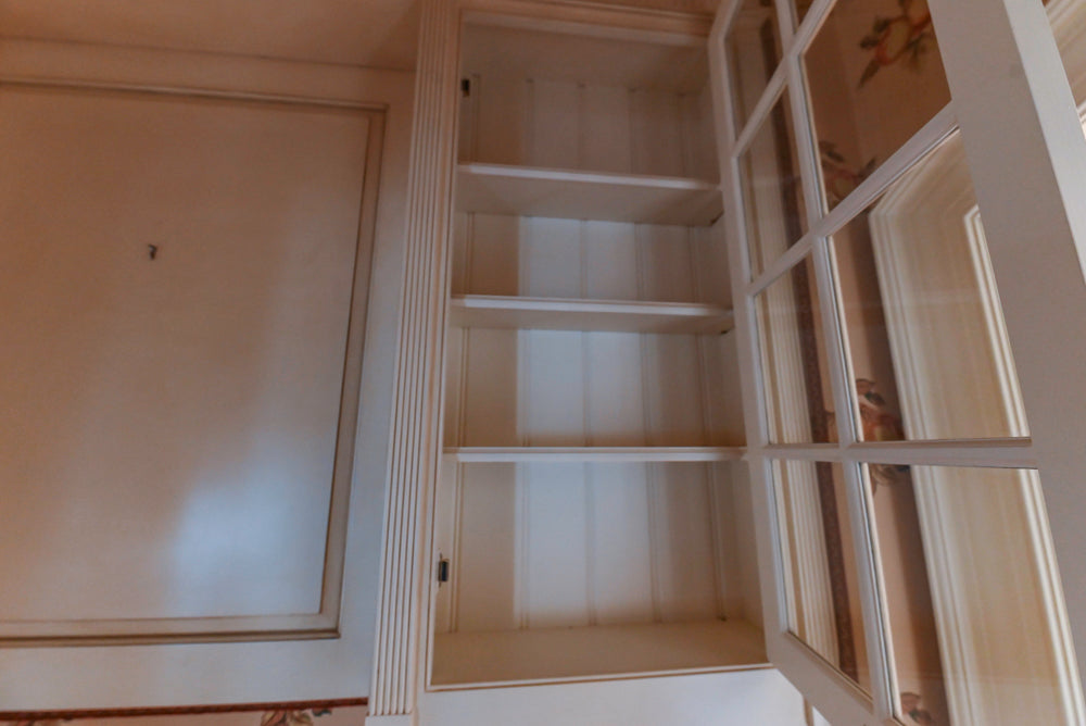 Christopher Peacock Traditional Cream Butler's Pantry with Granite Countertops & Sub-Zero Wine Coolers