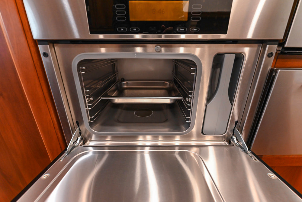 Custom Transitional Wooden Kitchen with Island, Stone Countertops and Miele Appliances