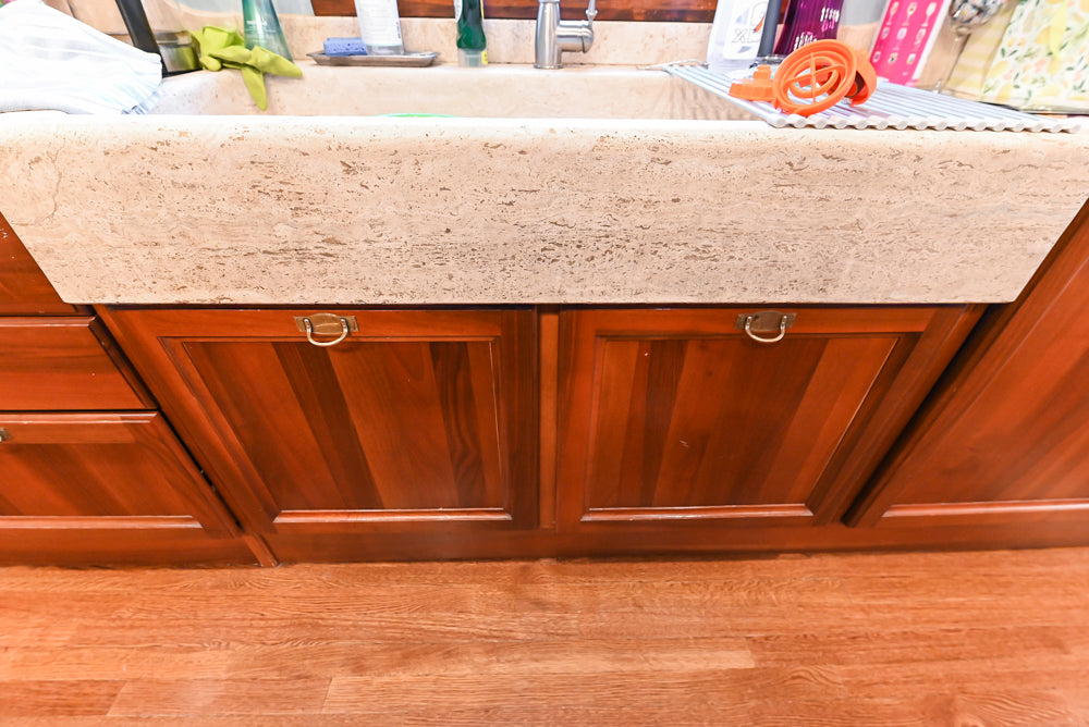 Custom Transitional Wooden Kitchen with Island, Stone Countertops and Miele Appliances