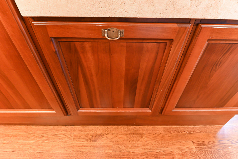 Custom Transitional Wooden Kitchen with Island, Stone Countertops and Miele Appliances